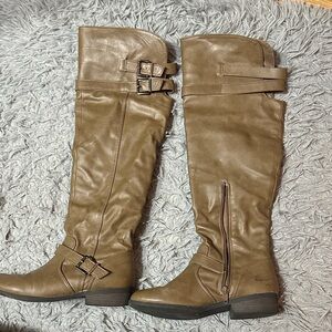 Elegant Brown Over the Knee Boots